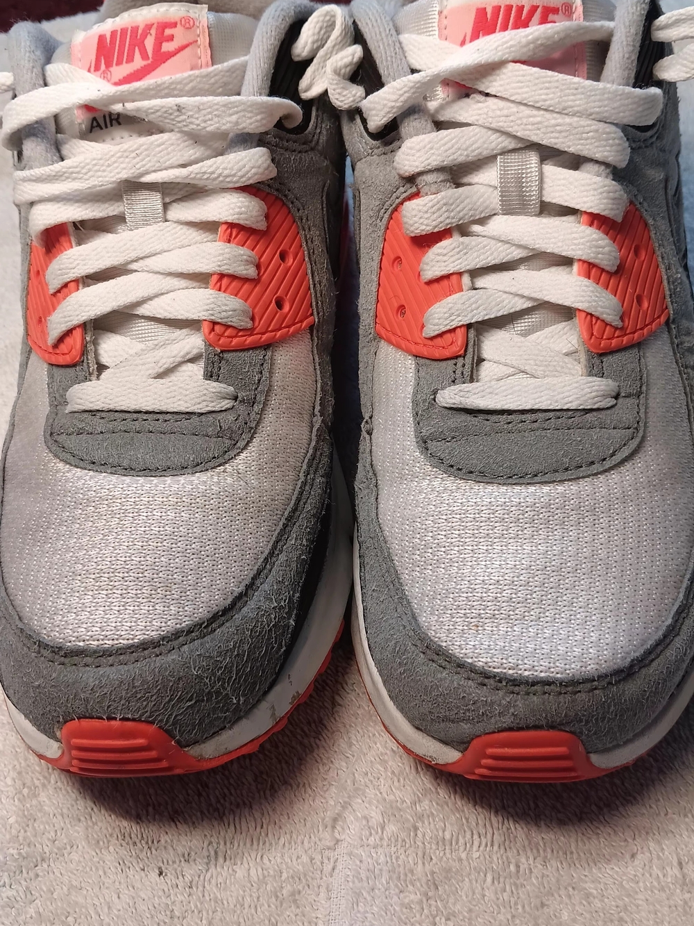 Nike Kids Grey and Coral Athletic Shoes